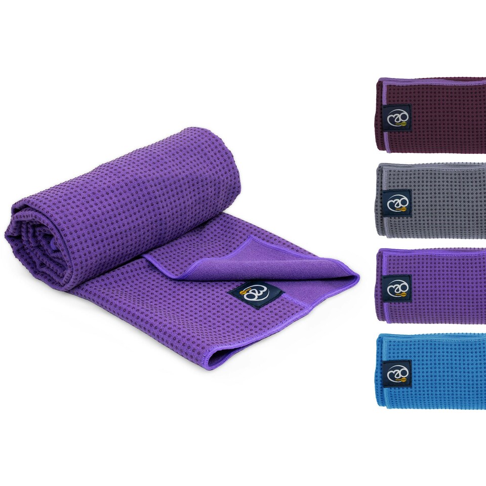 image 1 of Grip Dot Yoga Towel Purple