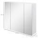 image 5 of kleankin Bathroom Medicine Cabinet with Mirror, Wall Mounted Bathroom Mirror Cabinet with 3 Doors, Adjustable Shelves, White | White | White