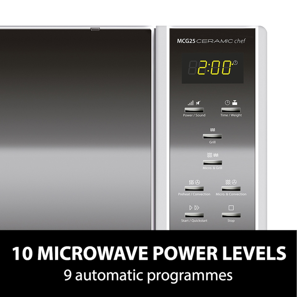 image 1 of Caso Design MCG 25 Ceramic Chef Microwave Oven & Grill, 25L Capacity, 900W Microwave with 1200W Grill and 2050W Convection