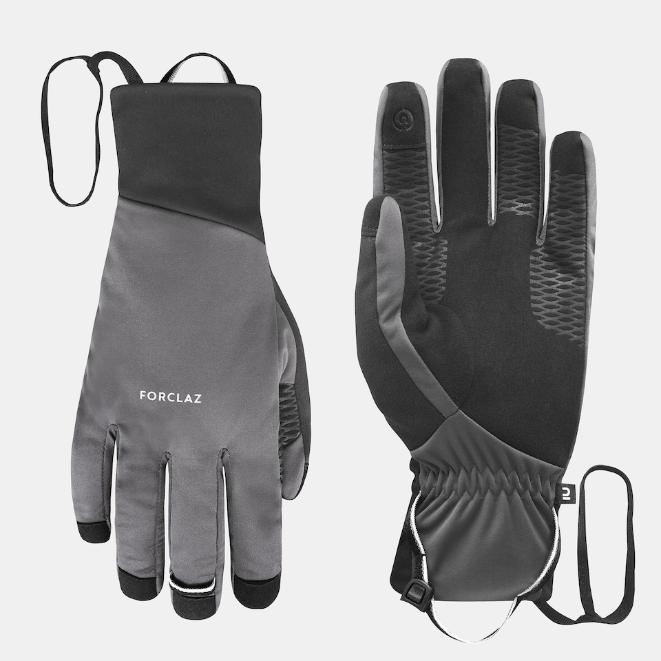 image 1 of Decathlon Adults’ windproof tactile trekking gloves, MT900 - Grey