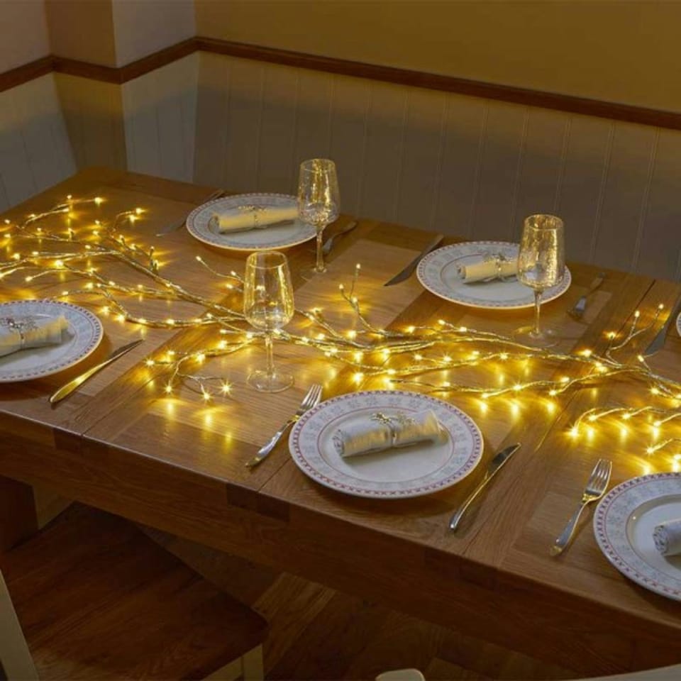 image 1 of 2.3m Light up Indoor Outdoor Christmas Vine with 144 Warm White LEDs