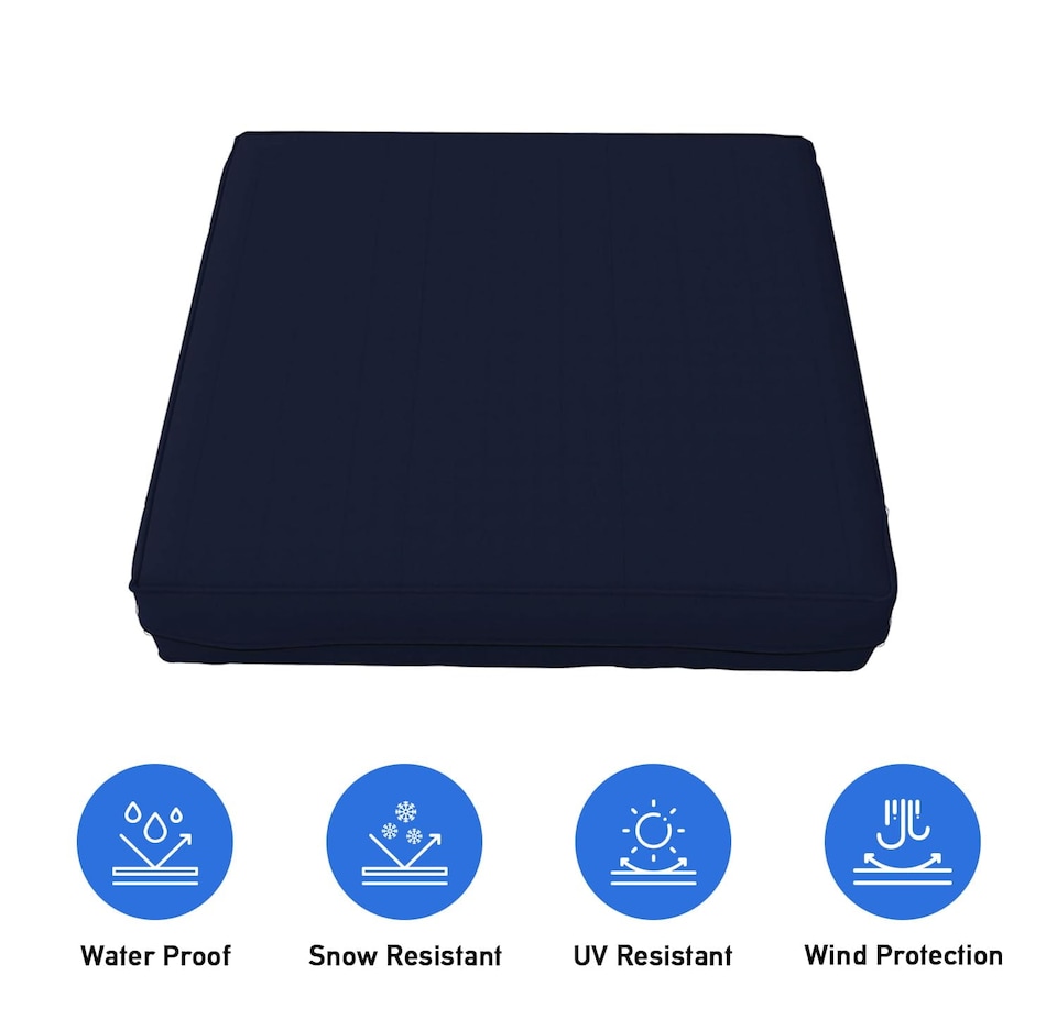 image 1 of Covers&All Square Cushion Slipcover for Patio Couch Sofa Seats Cover only, Pack of 2, 24in D x 24in W, Navy Blue