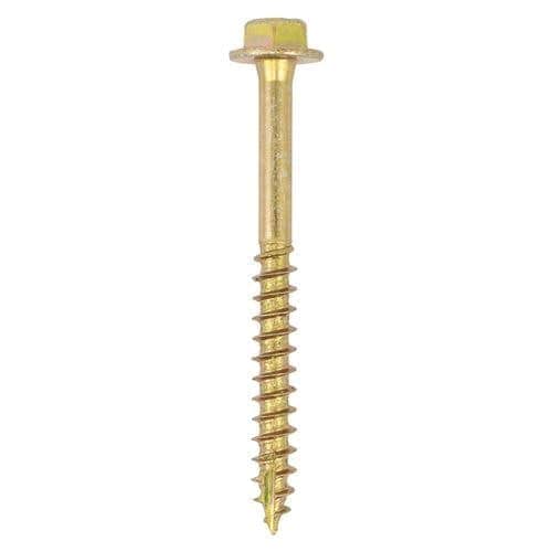Timco - Advanced Coach Screws - Hex Flange - Yellow (Size 10.0 x 40 - 50 Pieces)
