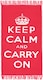 image 2 of Homescapes Keep Calm And Carry On Handwoven Cotton Rug in Cream & Red - 60 x 100 cm | Red | Cream & red