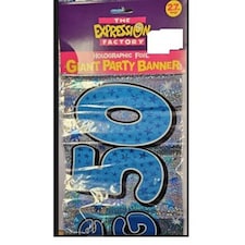 The Expressions Factory Foil Holographic 50th Banner - Blue - One Size