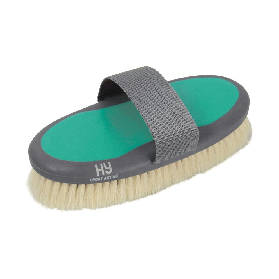 HySHINE Active Groom Goat Hair Body Brush - Spearmint - One Size