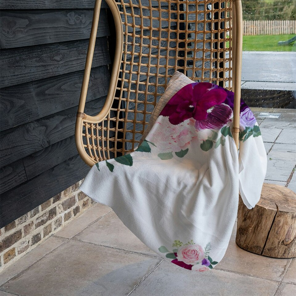 image 1 of Pink & Purple Roses (Blanket)