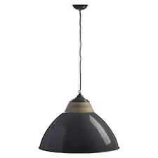 Interiors by Premier Grey Extra Large Pendant Light, Scandi Bell-Shaped Industrial Ceiling Lamp, 1m Cord with Matching Rose