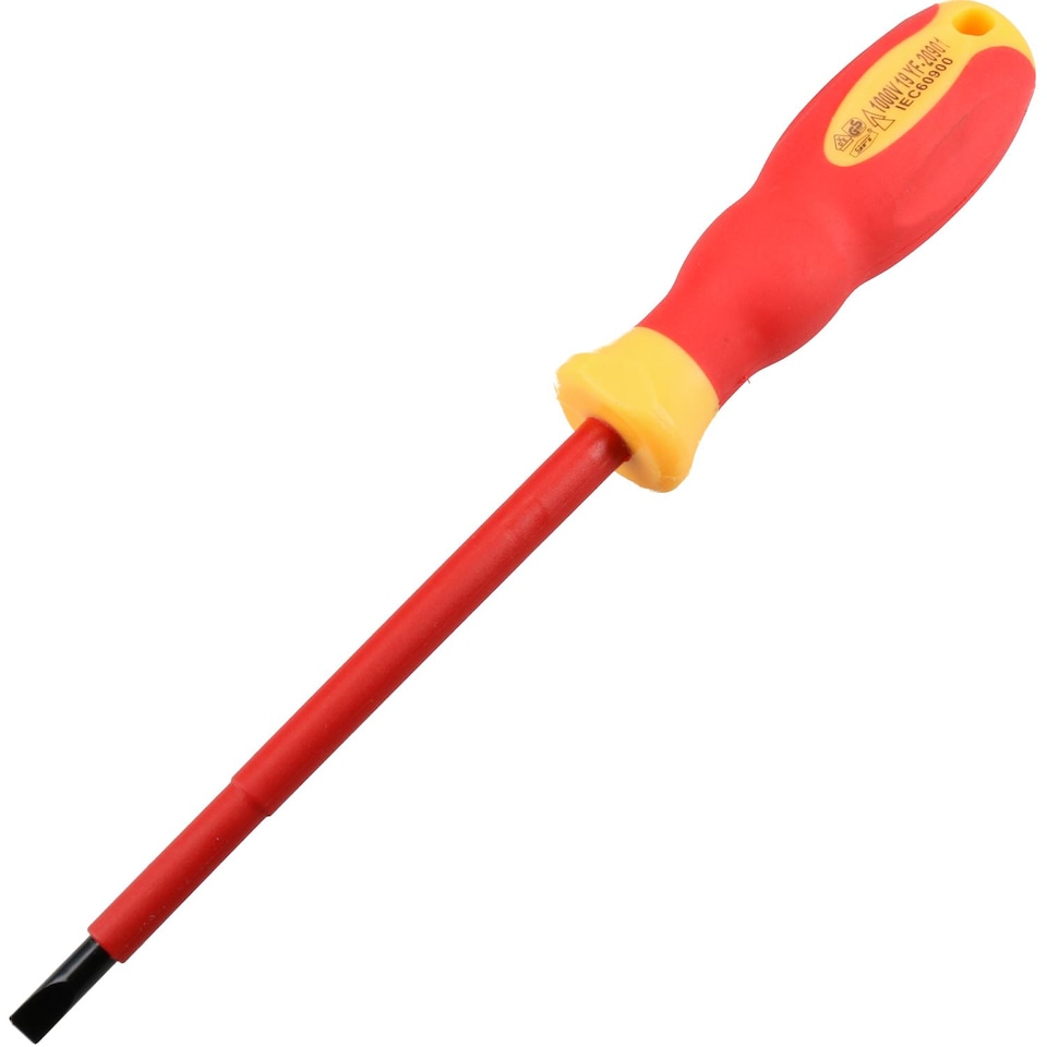 image 1 of 5.5mm x 125mm VDE Insulated Soft Grip Electrical Electricians Screwdriver Flat