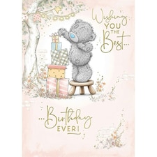 Bear Standing On Stool Birthday Card