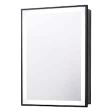 Living and Home Mirror Cabinet with LED Lighting - Black
