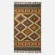 image 2 of Homescapes Lucea Orange and Blue Kilim Wool Rug - 90 x 150 cm Orange | 90 x 150 cm