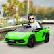 image 2 of HOMCOM Electric Car for Kids Lamborghini Aventador Licensed with Remote Control, 12V Powered Kids' Electric Ride-on with Butterfly Doors, Auxiliary wheels, Music, Horn, Suspension - Green