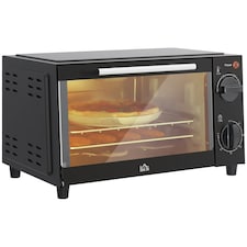 HOMCOM Mini Oven 9L Countertop Toaster Oven with Timer Control 750W Black