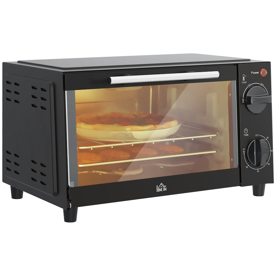 image 1 of HOMCOM Mini Oven 9L Countertop Toaster Oven with Timer Control 750W Black