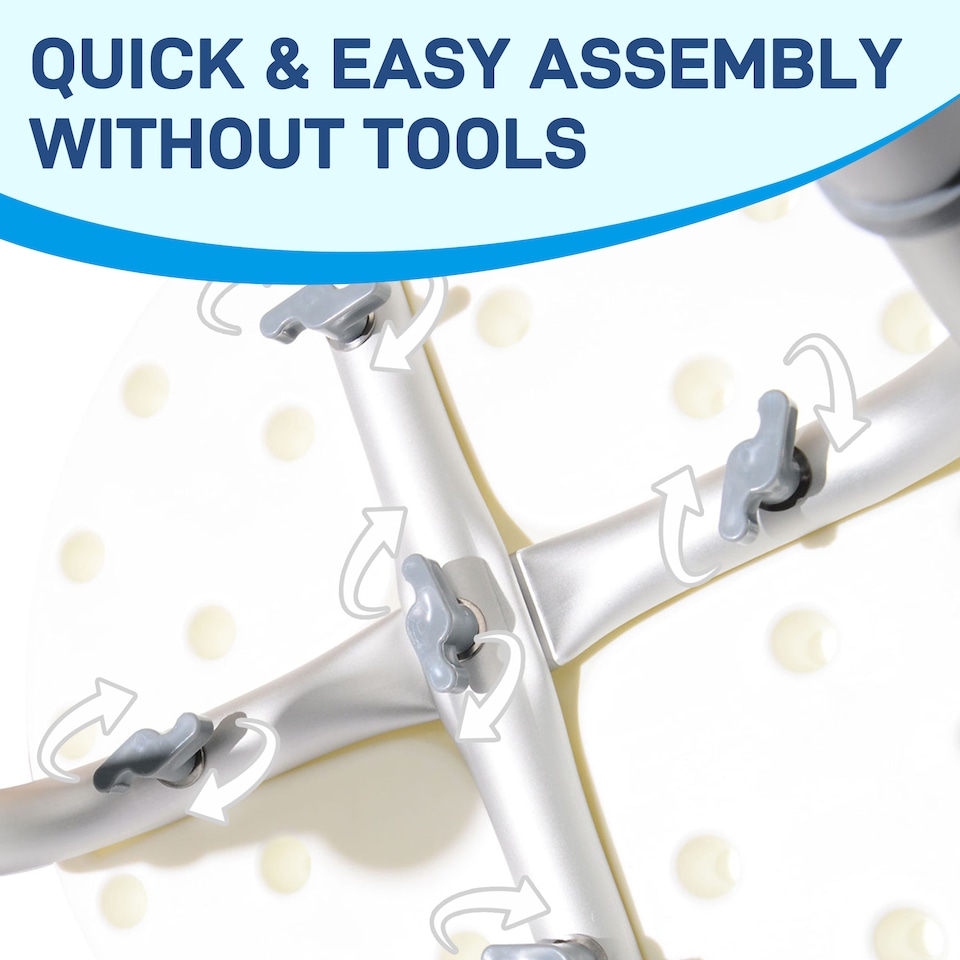 image 1 of HOMCOM Shower Chair, Adjustable Height Shower Stool with Aluminium Frame and Non-Slip Feet, Bathtub Stool Seat for Elderly Disabled Handicap, White