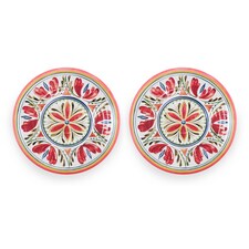 Mediterranean Melamine Dinner Plates - Set of 2 | Red