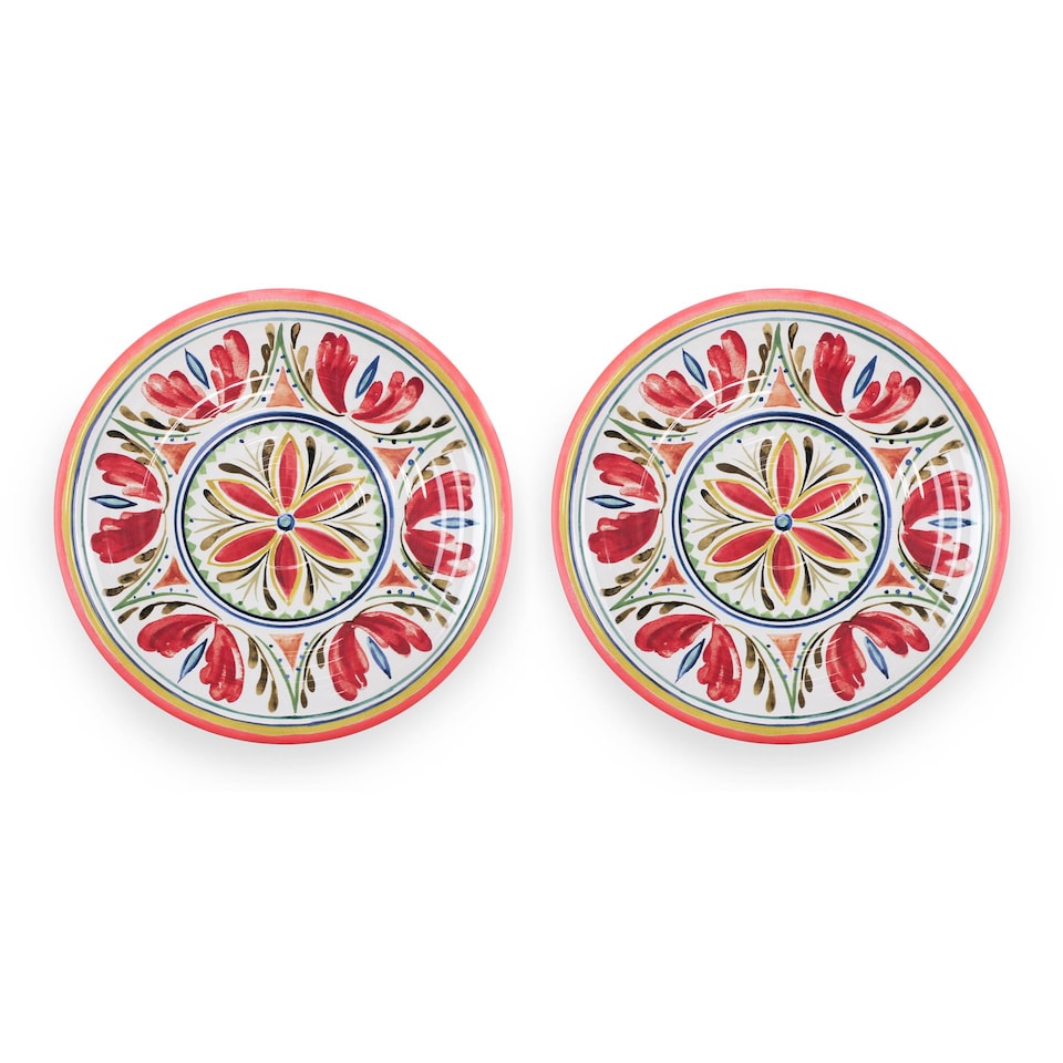image 1 of Mediterranean Melamine Dinner Plates - Set of 2 | Red