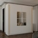 image 2 of Spacious 203cm Sliding Wardrobe with Paneled Mirror Doors & Votan Strip | Adjustable Interior | White, Black, Grey, Oak White | White203