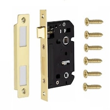 Golden Grace Bolt Through Bathroom Mortise Lock in Electro Brass Finish - 64mm | Gold
