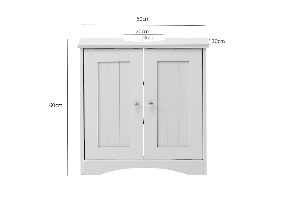 image 1 of Bathroom Sink Cabinet Under Basin Unit Cupboard Storage Furniture White