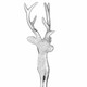image 2 of Nickel Stag Head Detail Shoe Horn - Metal - L5 x W10 x H53 cm - Silver