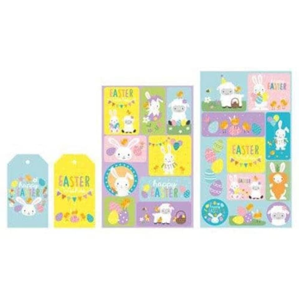 image 1 of Easter Gift Tags and Stickers - Pack of 72