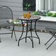 image 2 of Outsunny 60cm Mosaic Round Bistro Table Outdoor Garden Side Table Black | Black