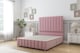 image 1 of Sloomy California Pink Plush Divan Bed Base 2 Drawers Foot-End With 54 Inch Floor Standing Headboard & 12 Inch Matching Footboard | Pink | Pink | Small Double | 1