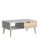 image 1 of Oslo Coffee Table 1 Drawer 1 Shelf in White and Oak