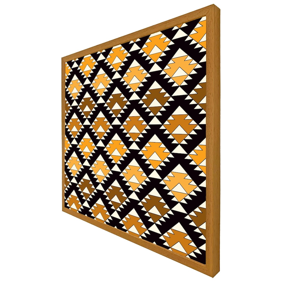 image 1 of Repeated triangles geometric background (Picture Frame) Black | XS