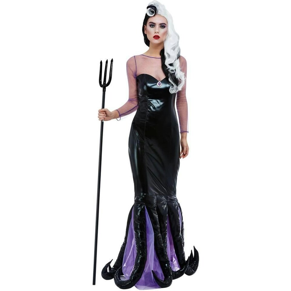 image 1 of The Little Mermaid Womens/Ladies Evil Sea Witch Costume Dress - Black - 12 UK - 14 UK 14