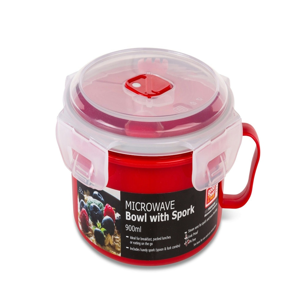 image 1 of Good2Heat Plus Microwave Cookware Bowl with Spork, 900ml