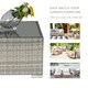 image 6 of Outsunny Patio Wicker Coffee Table w/ Glass Top Suitable for Garden Backyard