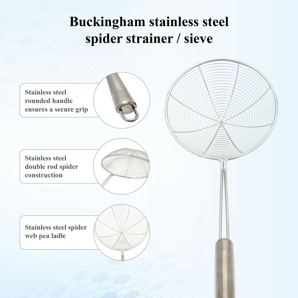 image 1 of Buckingham Stainless Steel Spider Strainer with Cook's Handle 18 cm