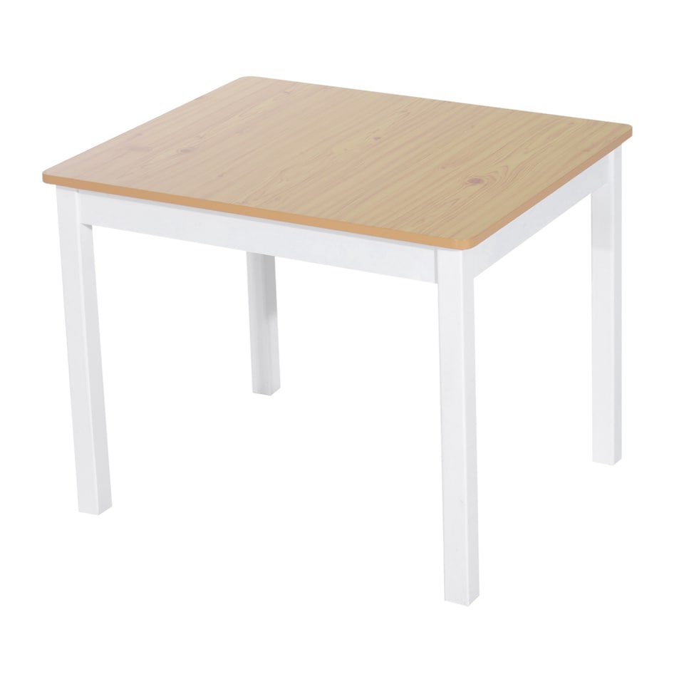 image 1 of HOMCOM 4-Piece Set Kids Wood Table Chair Bench w/ Storage Function for 3 Years+