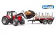 image 1 of Bruder Massey Ferguson 7480 with frontloader and timber trailer Construction Loader Model
