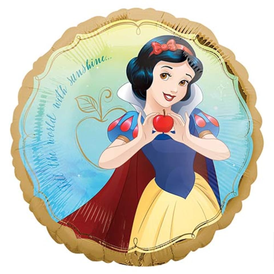 image 1 of Snow White Once Upon A Time Disney Princess Round Foil Helium Balloon 43cm / 17 in | White