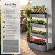 image 2 of Vertical Planter Flora in a Rustic Wooden Design with 3 to 5 Tiers and Plant Fleece Included | Grey | grey | 45 x 85 x 140 cm | 1