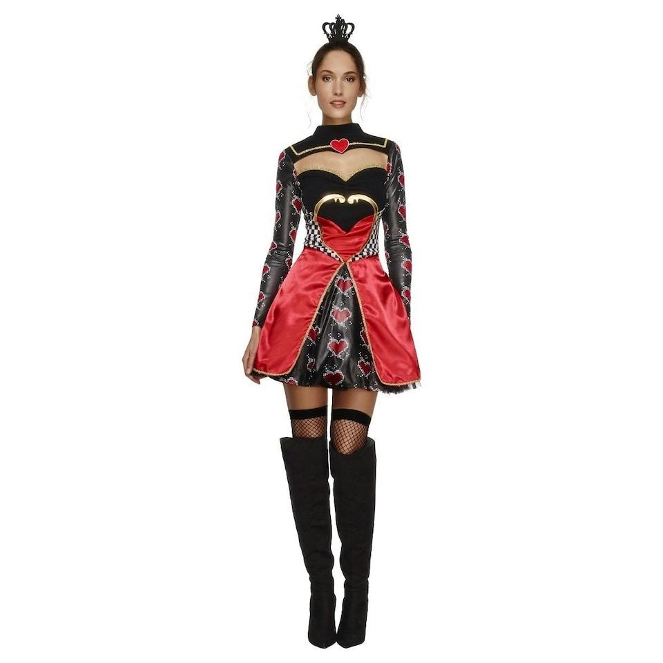 image 1 of Fever Womens/Ladies Queen Of Hearts Costume Set - Black/Red - M | Multi | M