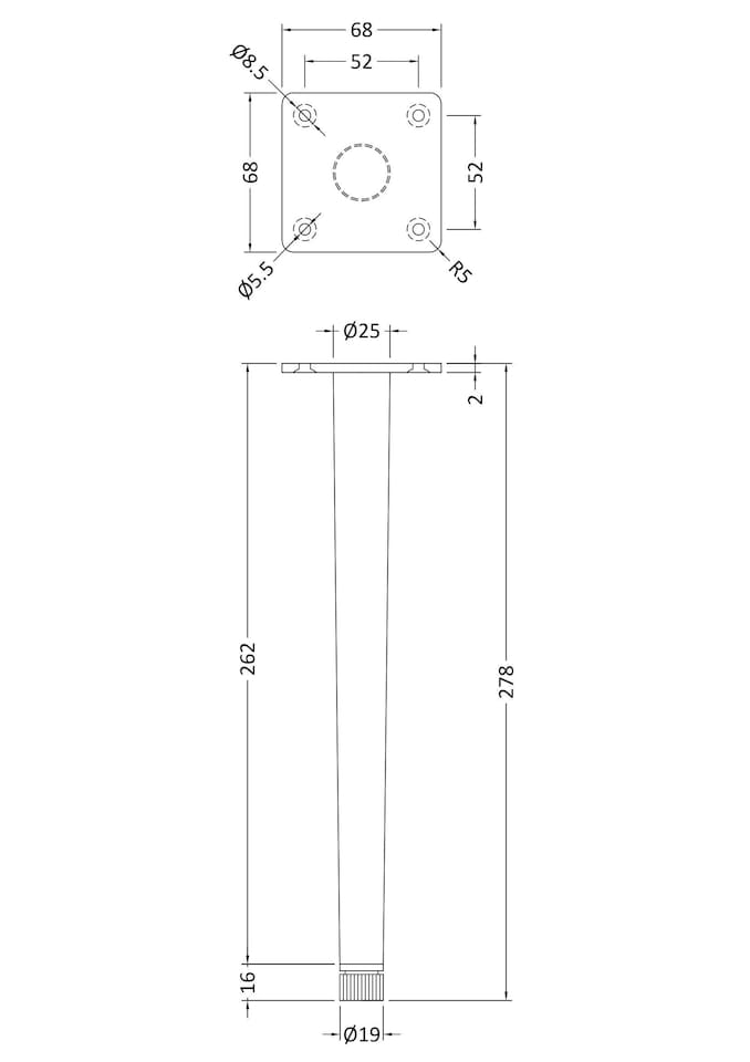 image 1 of Balterley 260mm Decorative Leg Set (Pair)