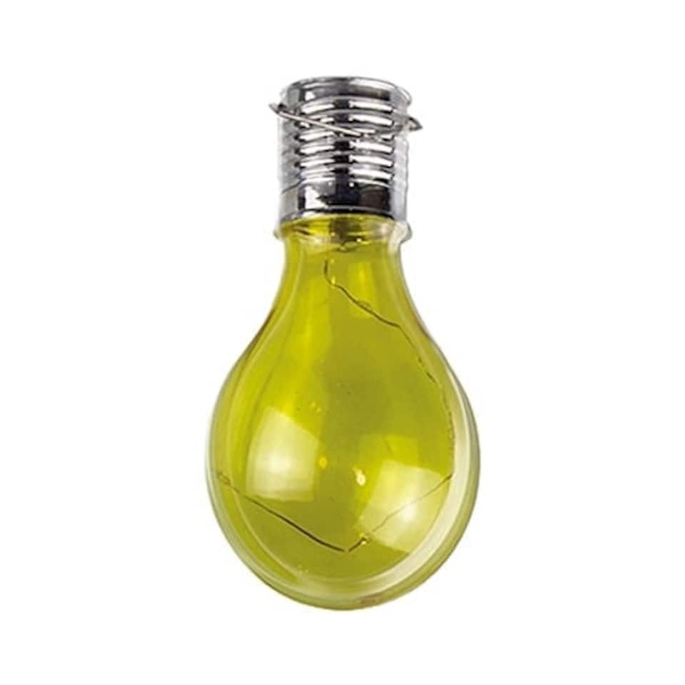 Yellow Garden Solar Powered LED Coloured Hanging Bulb Light