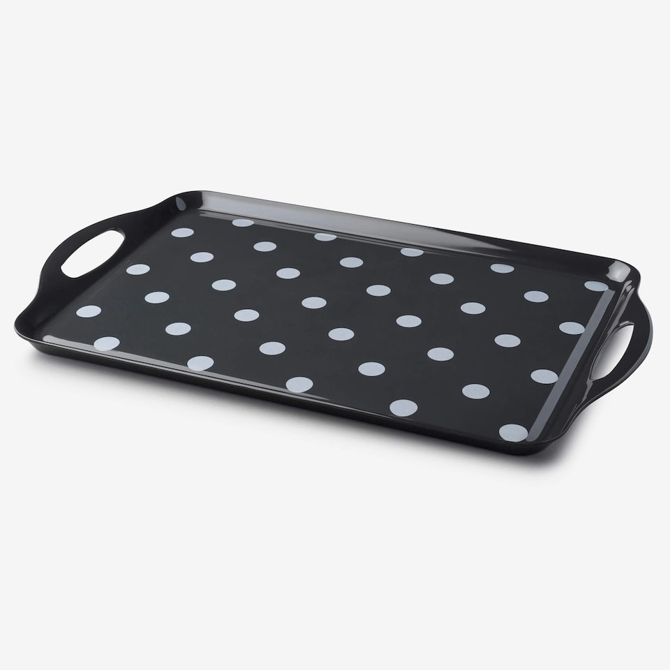 image 1 of Melamine Dotty Tray, Large | Cream | Cream