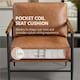 image 4 of Yaheetech PU Leather Accent Chair with Back Pillow Cushion | Brown | Retro Brown