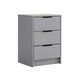 image 2 of Bedside 3 Drawer Storage Grey Clothing Nightstand Organiser Bedroom Cabinet Unit