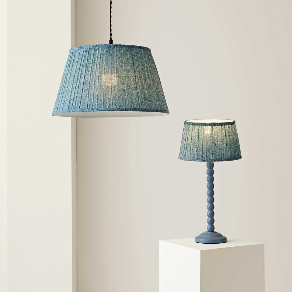 image 1 of ValueLights Alba Small Tapered Leaf Pleated Lamp Shade & Bulb | Multi