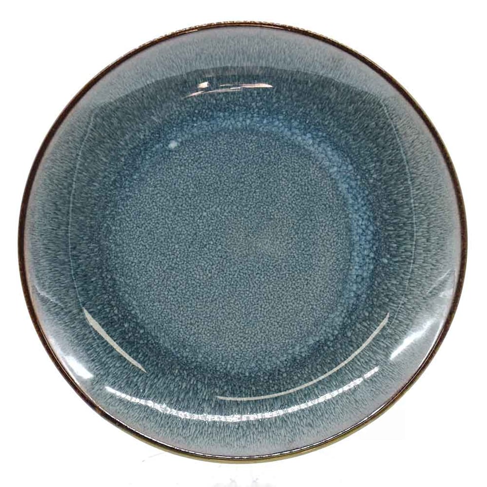 image 1 of Scandi Home Set of 4 Stavanger Blue 27cm Artisan Glaze Ceramic Dinner Plates | Blue | Dark Blue