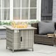 image 2 of Outsunny Gas Fire Pit Table w/ Rain Cover, Windscreen & Lava Stone, 50,000 BTU