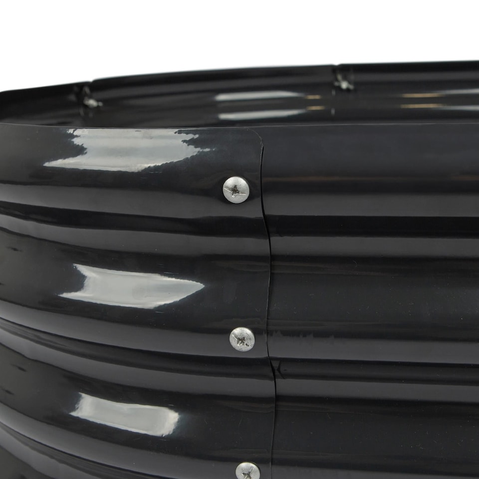 image 1 of Harbour Housewares 2pc Galvanised Steel Raised Garden Bed Extension Set - 50cm - Anthracite | Black | Anthracite