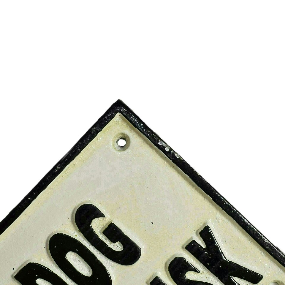 image 1 of Beware of the Dog Cast Iron Sign Plaque Wall Fence Gate Post House Farm Home